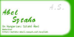 abel sztaho business card