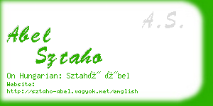 abel sztaho business card